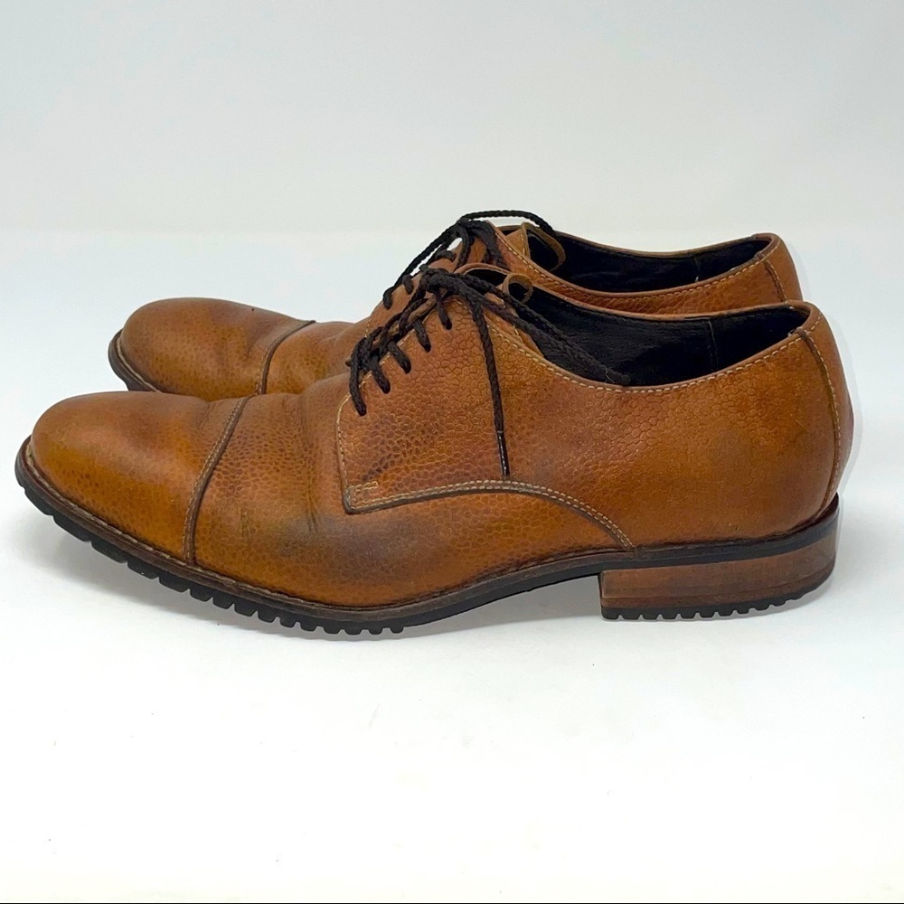 Cole Haan Men’s Leather Derby Shoes – Light Brown, Size 8